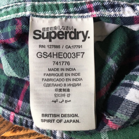 Superdry & Co ~ W’s Lumberjack Twill Green Plaid Button Down ~ Large - Picture 10 of 13